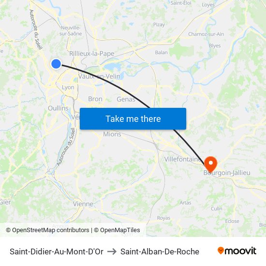 Saint-Didier-Au-Mont-D'Or to Saint-Alban-De-Roche map