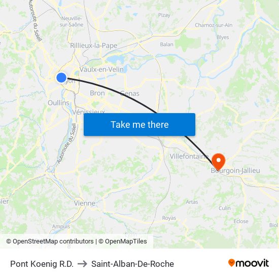 Pont Koenig R.D. to Saint-Alban-De-Roche map
