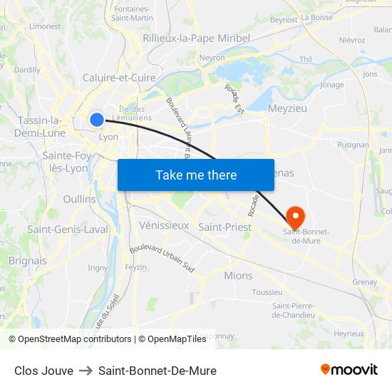 Clos Jouve to Saint-Bonnet-De-Mure map