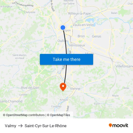 Valmy to Saint-Cyr-Sur-Le-Rhône map