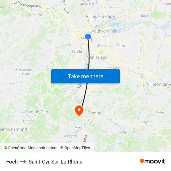 Foch to Saint-Cyr-Sur-Le-Rhône map