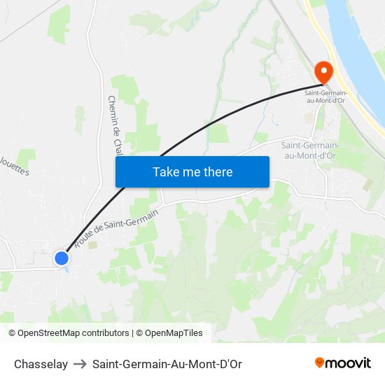 Chasselay to Saint-Germain-Au-Mont-D'Or map