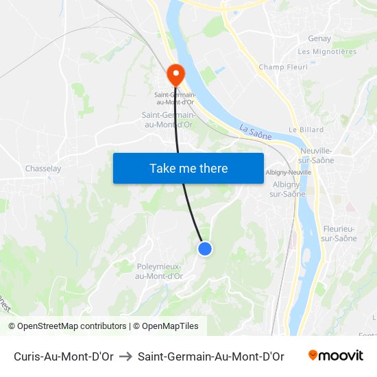 Curis-Au-Mont-D'Or to Saint-Germain-Au-Mont-D'Or map
