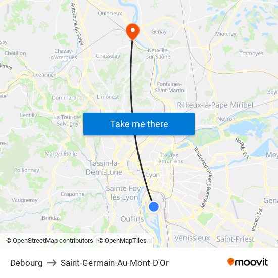 Debourg to Saint-Germain-Au-Mont-D'Or map
