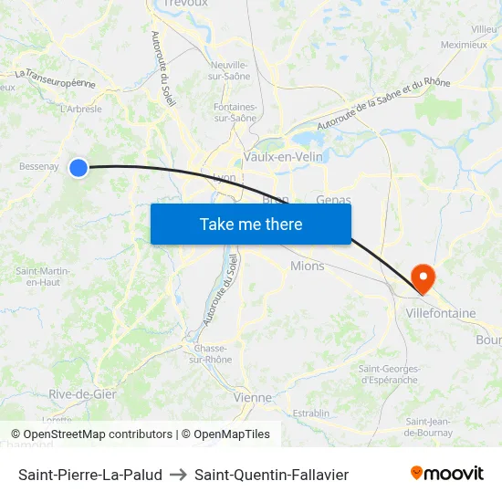 Saint-Pierre-La-Palud to Saint-Quentin-Fallavier map