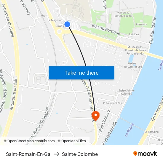 Saint-Romain-En-Gal to Sainte-Colombe map