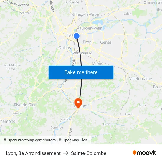 Lyon, 3e Arrondissement to Sainte-Colombe map