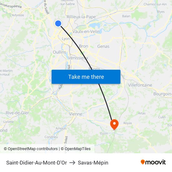 Saint-Didier-Au-Mont-D'Or to Savas-Mépin map