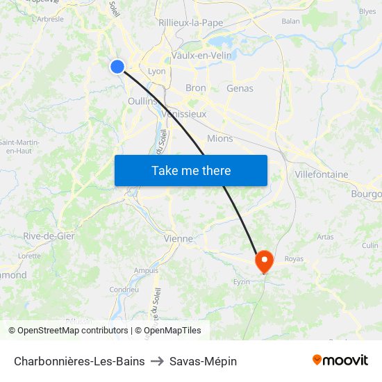 Charbonnières-Les-Bains to Savas-Mépin map