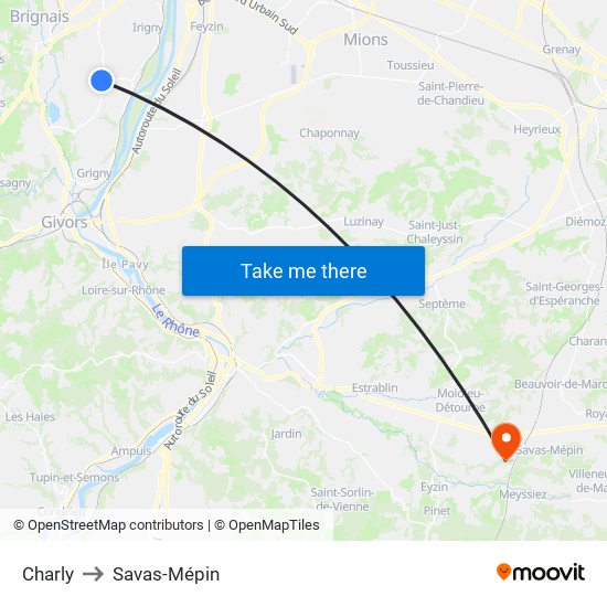 Charly to Savas-Mépin map