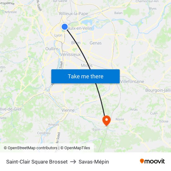 Saint-Clair Square Brosset to Savas-Mépin map