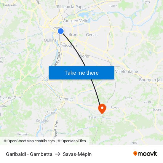 Garibaldi - Gambetta to Savas-Mépin map