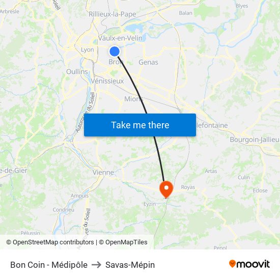 Bon Coin - Médipôle to Savas-Mépin map