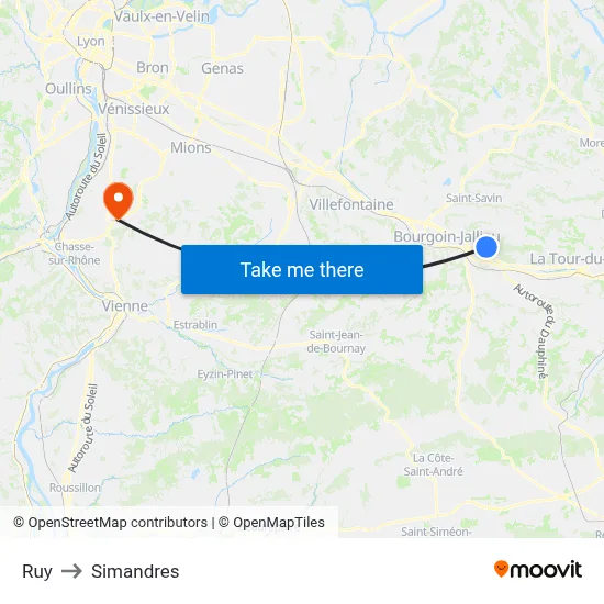 Ruy to Simandres map