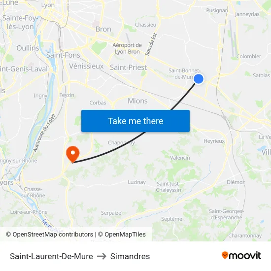 Saint-Laurent-De-Mure to Simandres map