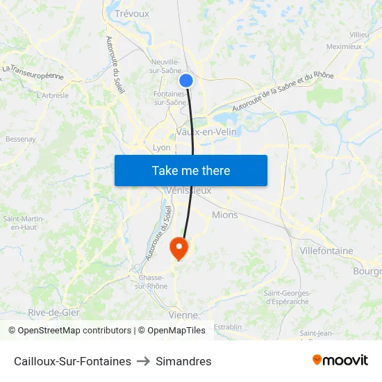 Cailloux-Sur-Fontaines to Simandres map