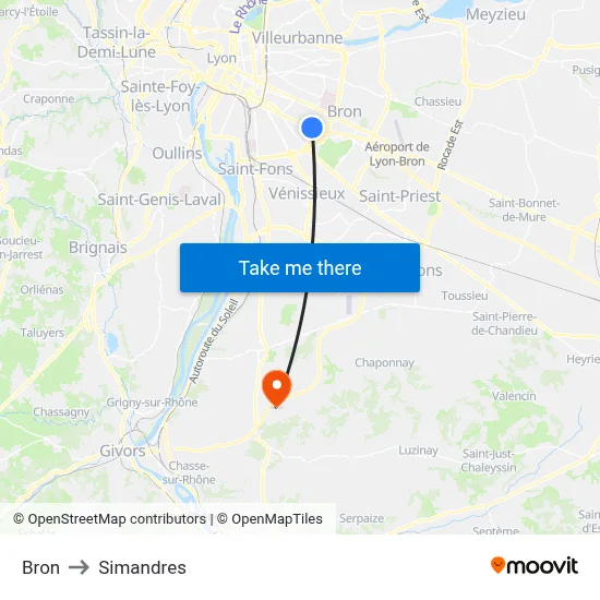 Bron to Simandres map