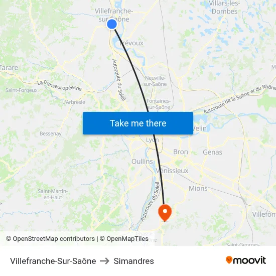 Villefranche-Sur-Saône to Simandres map