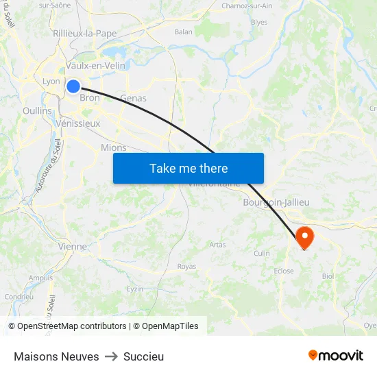 Maisons Neuves to Succieu map