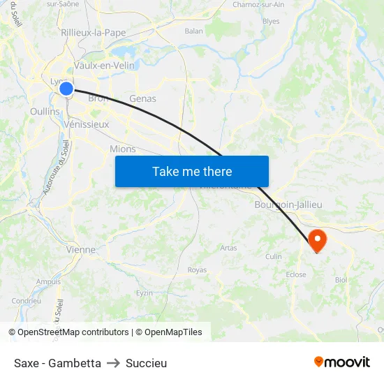 Saxe - Gambetta to Succieu map