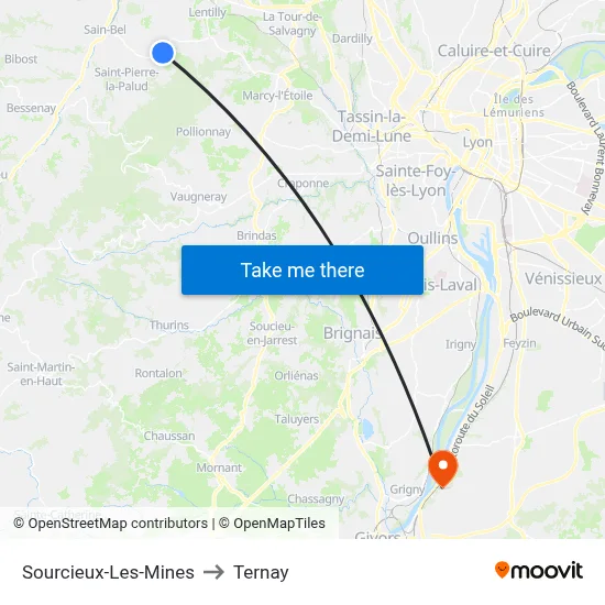 Sourcieux-Les-Mines to Ternay map
