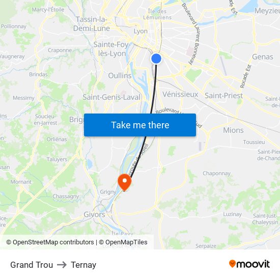 Grand Trou to Ternay map