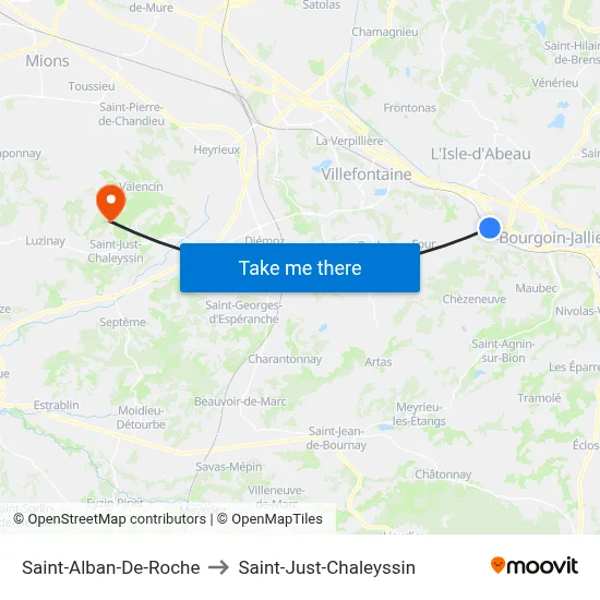 Saint-Alban-De-Roche to Saint-Just-Chaleyssin map