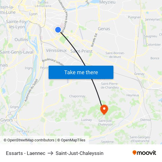 Essarts - Laennec to Saint-Just-Chaleyssin map