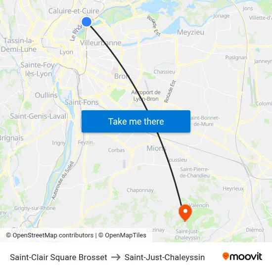 Saint-Clair Square Brosset to Saint-Just-Chaleyssin map