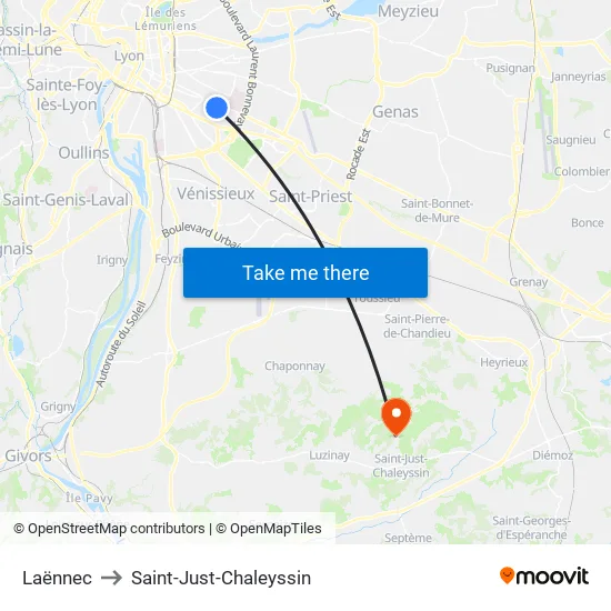 Laënnec to Saint-Just-Chaleyssin map