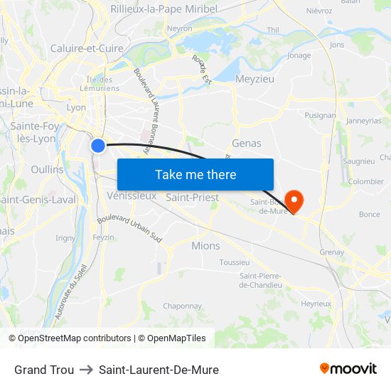 Grand Trou to Saint-Laurent-De-Mure map