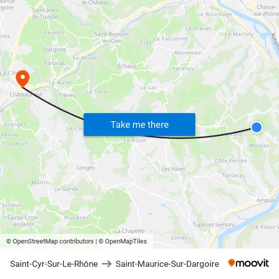 Saint-Cyr-Sur-Le-Rhône to Saint-Maurice-Sur-Dargoire map