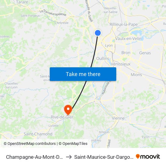 Champagne-Au-Mont-D'Or to Saint-Maurice-Sur-Dargoire map