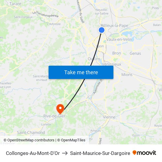 Collonges-Au-Mont-D'Or to Saint-Maurice-Sur-Dargoire map