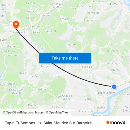 Tupin-Et-Semons to Saint-Maurice-Sur-Dargoire map