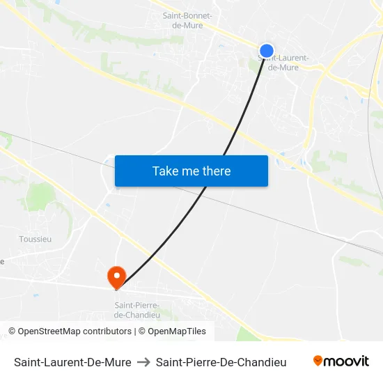 Saint-Laurent-De-Mure to Saint-Pierre-De-Chandieu map
