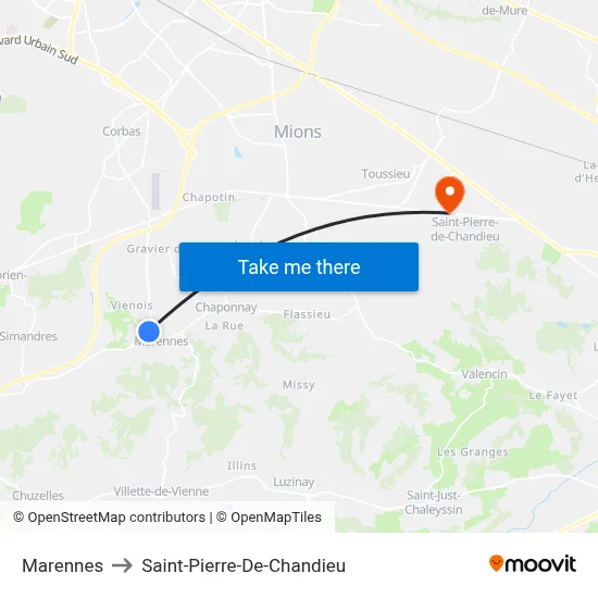 Marennes to Saint-Pierre-De-Chandieu map