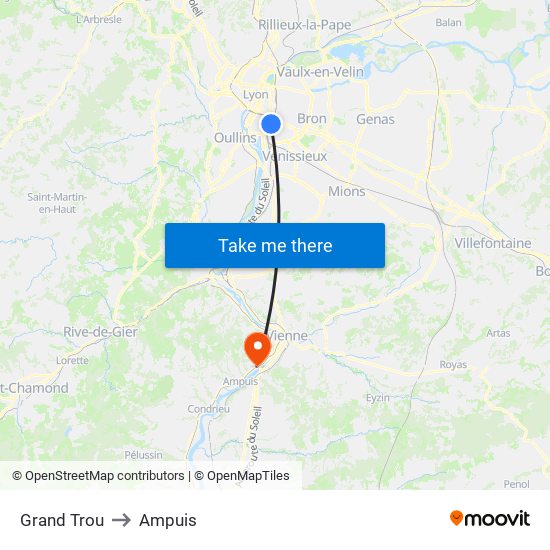 Grand Trou to Ampuis map