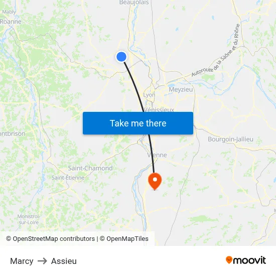 Marcy to Assieu map