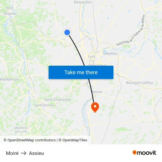 Moiré to Assieu map