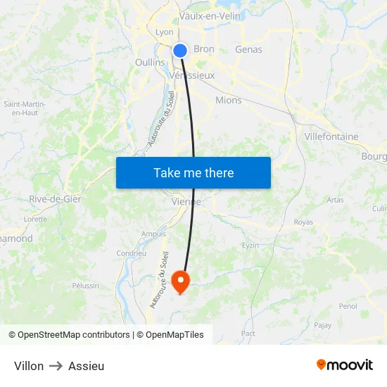 Villon to Assieu map