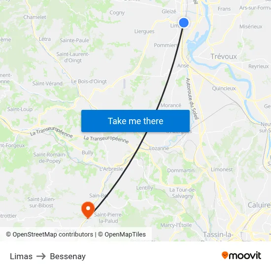 Limas to Bessenay map