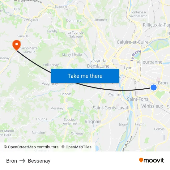 Bron to Bessenay map