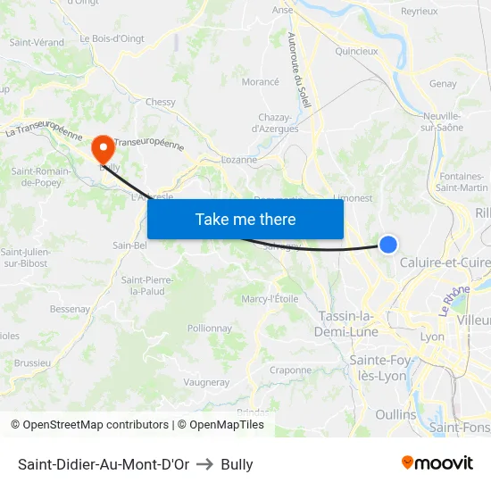 Saint-Didier-Au-Mont-D'Or to Bully map