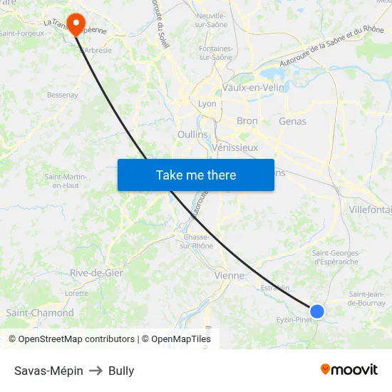 Savas-Mépin to Bully map