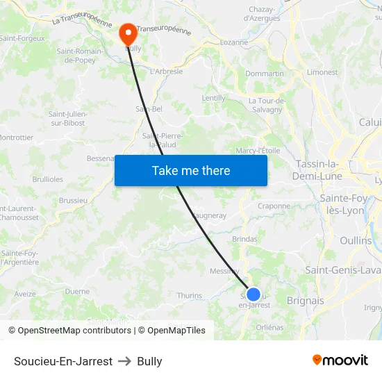 Soucieu-En-Jarrest to Bully map