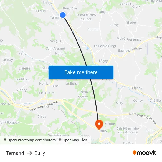 Ternand to Bully map
