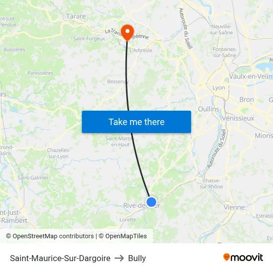 Saint-Maurice-Sur-Dargoire to Bully map