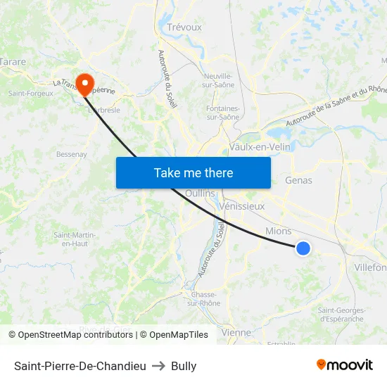 Saint-Pierre-De-Chandieu to Bully map
