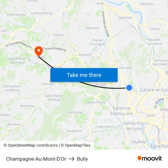Champagne-Au-Mont-D'Or to Bully map